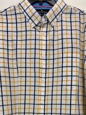 Men’s Plaid Button-Down LS Shirt 2XL
